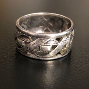 Vintage Estate Sterling Silver Wide Band Ring